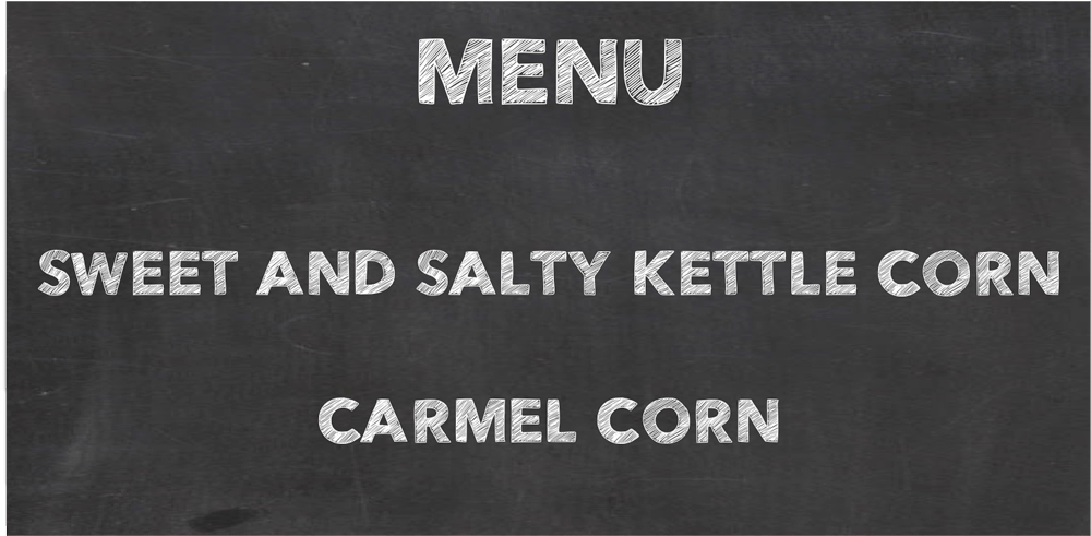 Pop's Kettle Corn Menu