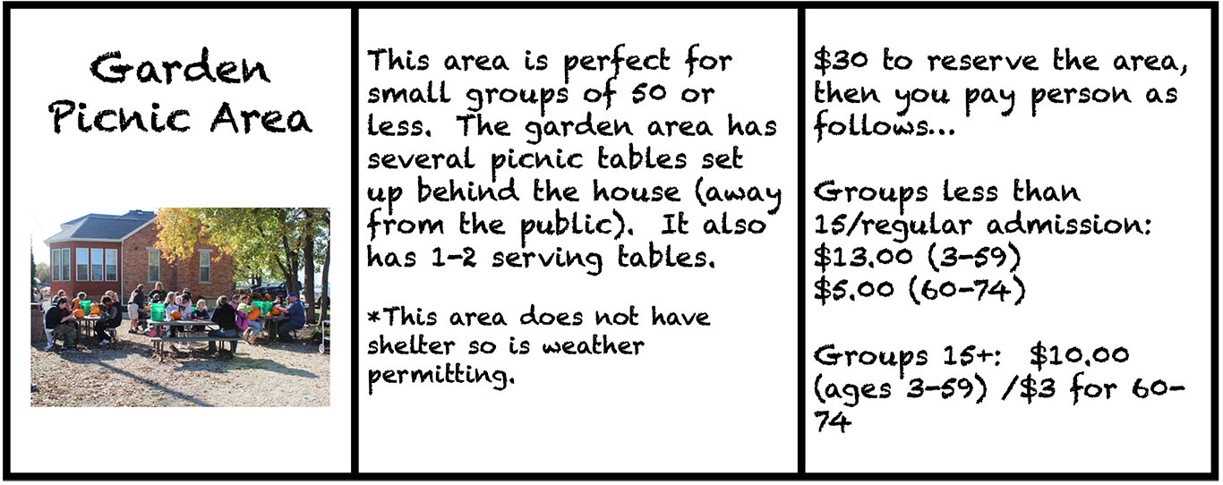 Garden area group pricing